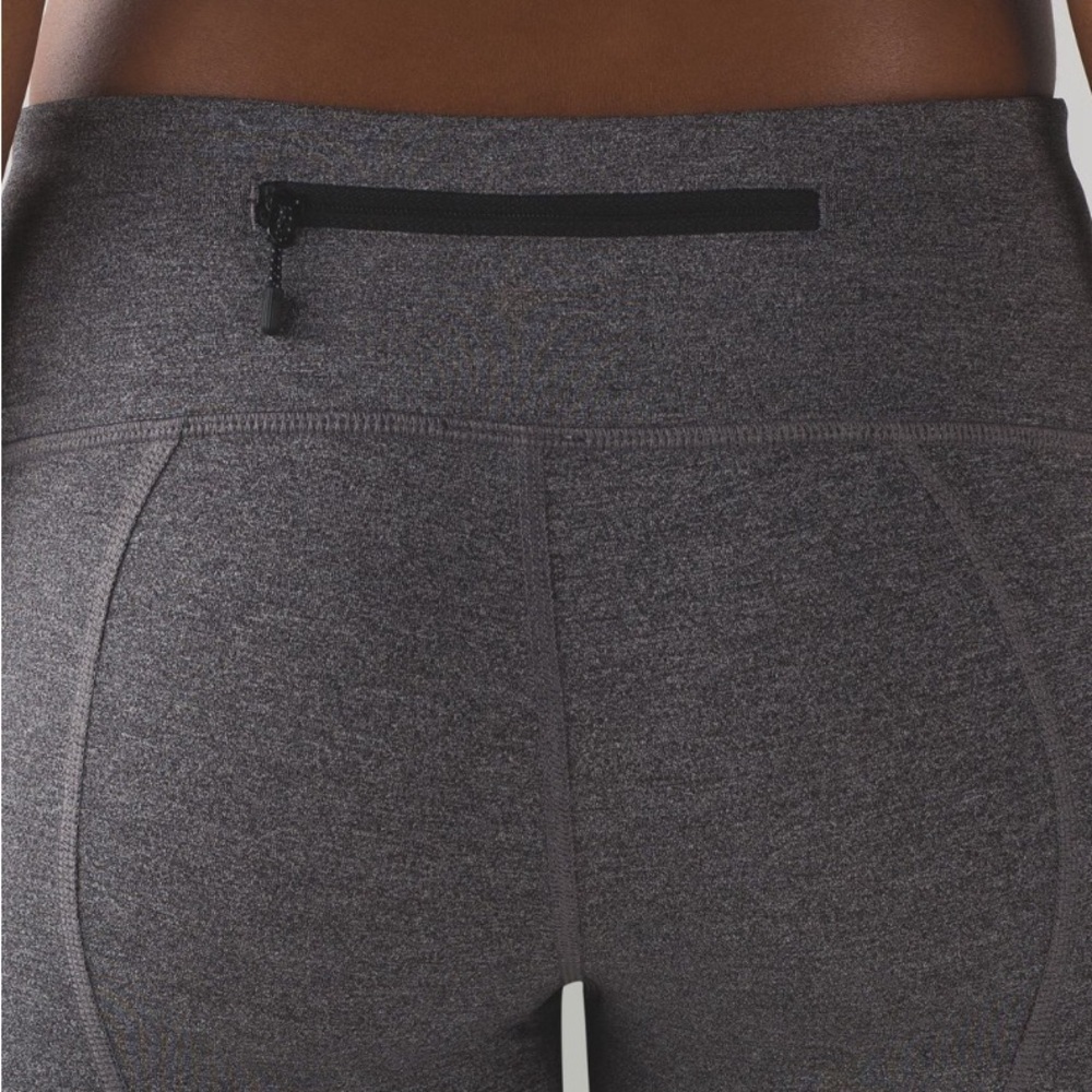 Lululemon Pace Rival Crop 19" Mid Rise Leggings Heathered Black Slate Sz 6 - Picture 6 of 12